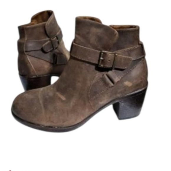 b.o.c Born Distress Leather Cognac Ankle Boot Brown Gray Western Women 8 Faywood - Picture 3 of 9
